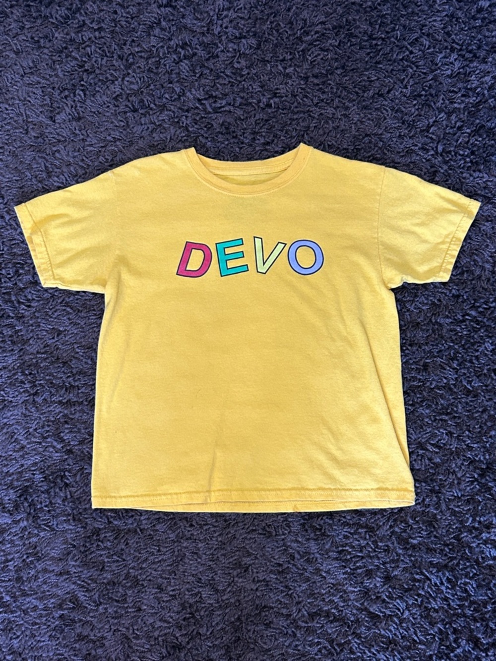 Yellow DEVO Graphic T‑Shirt